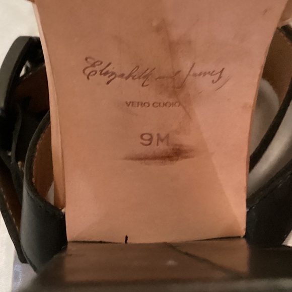 Elizabeth and James Chunky Rose Gold Black Heels - Picture 10 of 11